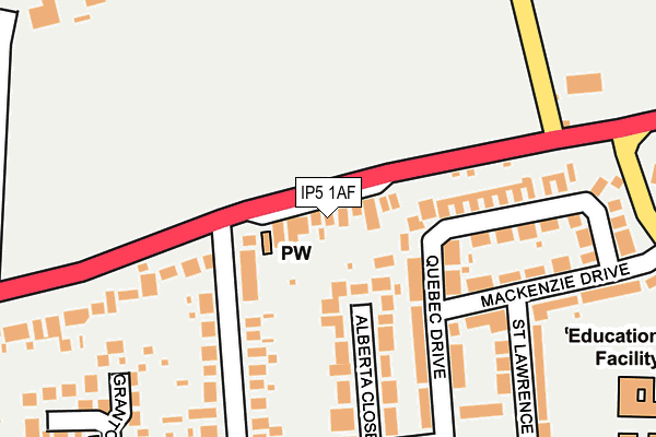 IP5 1AF map - OS OpenMap – Local (Ordnance Survey)