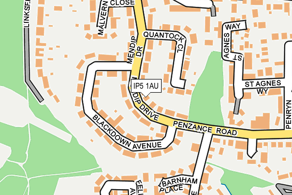 IP5 1AU map - OS OpenMap – Local (Ordnance Survey)