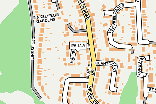 IP5 1AW map - OS OpenMap – Local (Ordnance Survey)