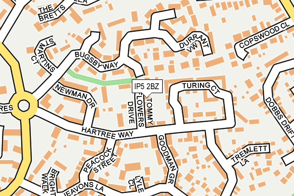 IP5 2BZ map - OS OpenMap – Local (Ordnance Survey)