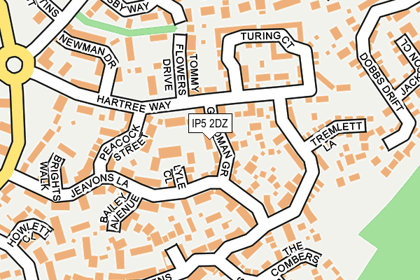 IP5 2DZ map - OS OpenMap – Local (Ordnance Survey)