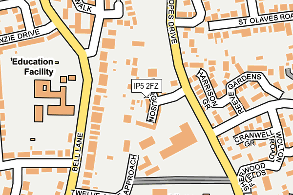 IP5 2FZ map - OS OpenMap – Local (Ordnance Survey)