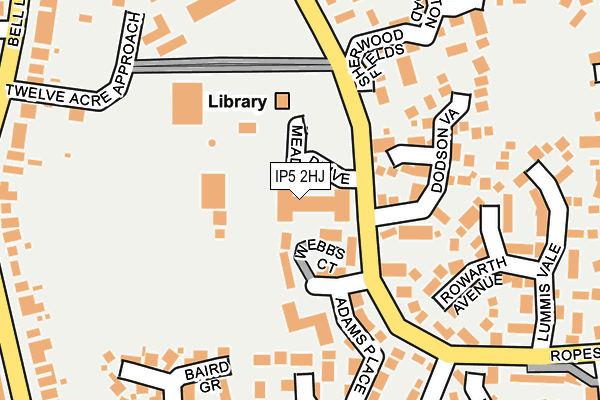 IP5 2HJ map - OS OpenMap – Local (Ordnance Survey)