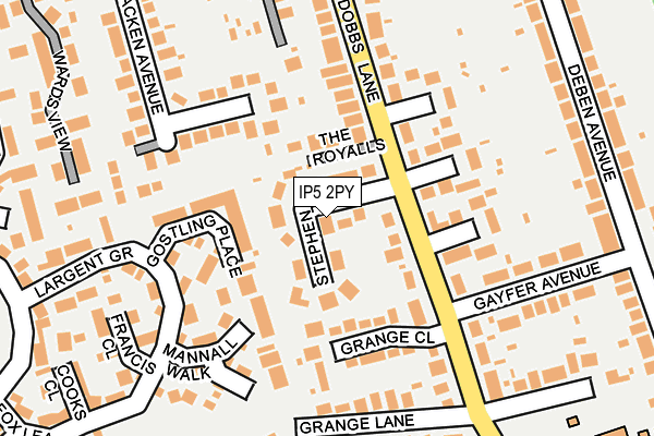 IP5 2PY map - OS OpenMap – Local (Ordnance Survey)