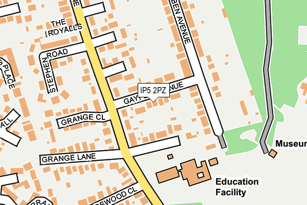 IP5 2PZ map - OS OpenMap – Local (Ordnance Survey)