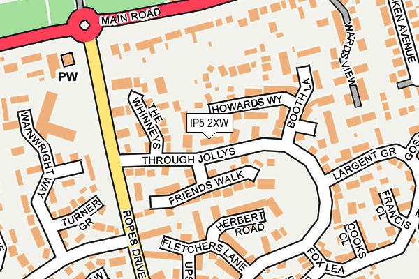 IP5 2XW map - OS OpenMap – Local (Ordnance Survey)