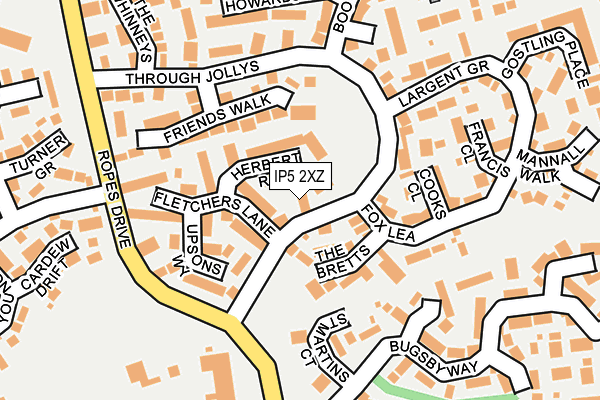 IP5 2XZ map - OS OpenMap – Local (Ordnance Survey)