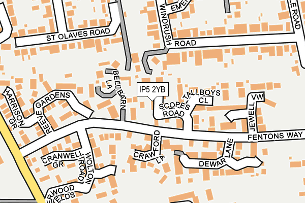 IP5 2YB map - OS OpenMap – Local (Ordnance Survey)