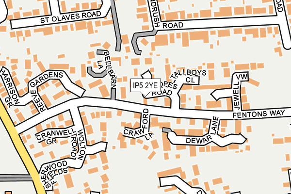 IP5 2YE map - OS OpenMap – Local (Ordnance Survey)