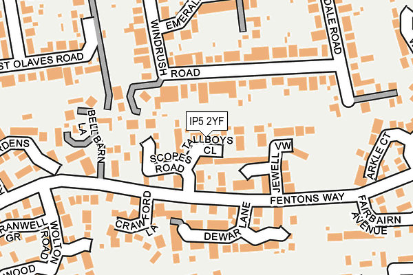 IP5 2YF map - OS OpenMap – Local (Ordnance Survey)