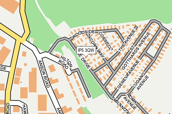 IP5 3QW map - OS OpenMap – Local (Ordnance Survey)