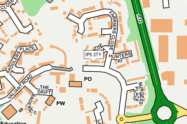 IP5 3TY map - OS OpenMap – Local (Ordnance Survey)
