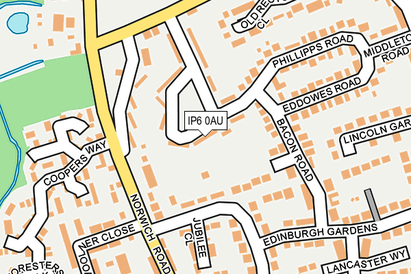 IP6 0AU map - OS OpenMap – Local (Ordnance Survey)