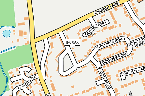 IP6 0AX map - OS OpenMap – Local (Ordnance Survey)