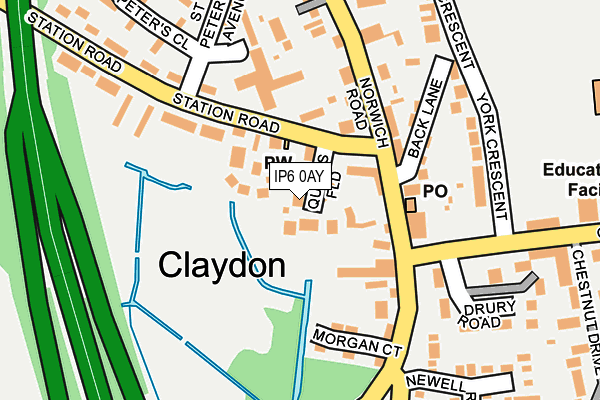 IP6 0AY map - OS OpenMap – Local (Ordnance Survey)