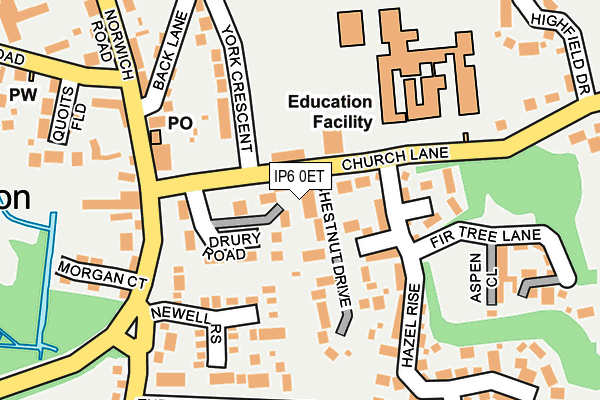 IP6 0ET map - OS OpenMap – Local (Ordnance Survey)