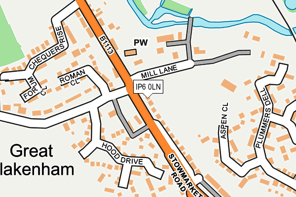 IP6 0LN map - OS OpenMap – Local (Ordnance Survey)