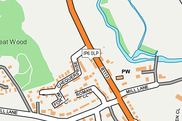IP6 0LP map - OS OpenMap – Local (Ordnance Survey)