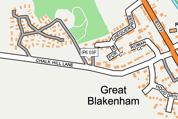 IP6 0SF map - OS OpenMap – Local (Ordnance Survey)