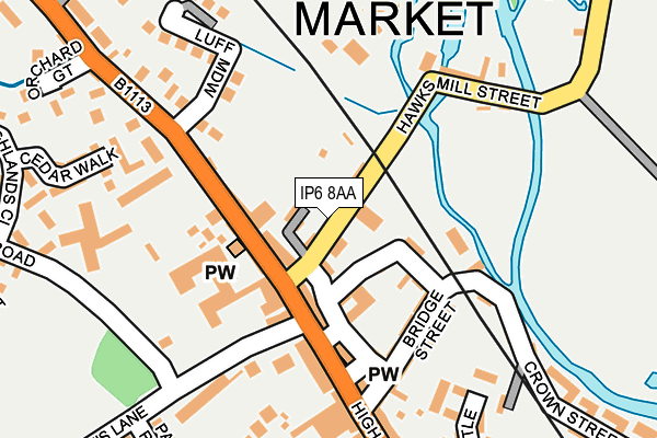 IP6 8AA map - OS OpenMap – Local (Ordnance Survey)