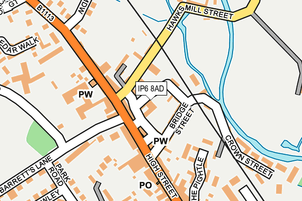 IP6 8AD map - OS OpenMap – Local (Ordnance Survey)
