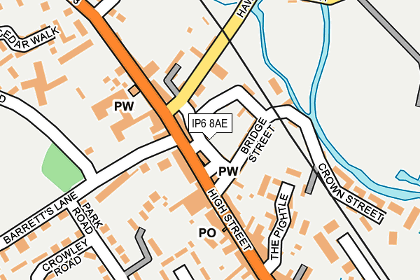 IP6 8AE map - OS OpenMap – Local (Ordnance Survey)