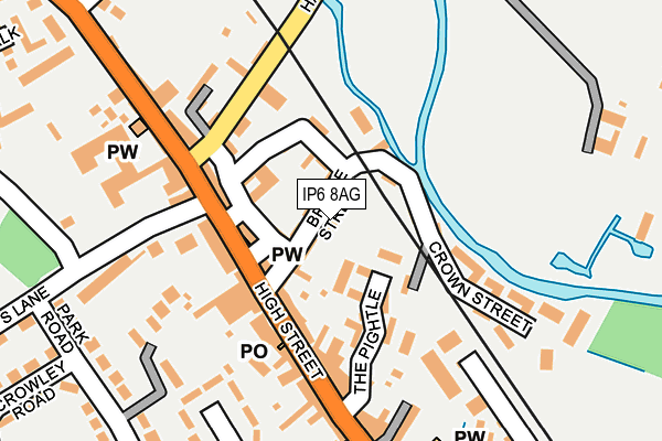 IP6 8AG map - OS OpenMap – Local (Ordnance Survey)