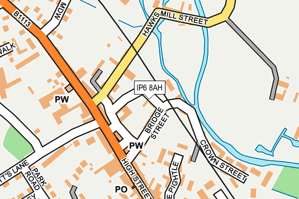 IP6 8AH map - OS OpenMap – Local (Ordnance Survey)