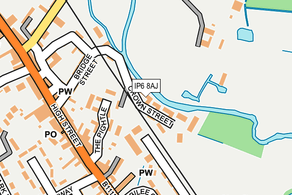 IP6 8AJ map - OS OpenMap – Local (Ordnance Survey)