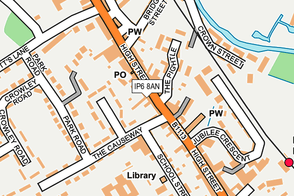 IP6 8AN map - OS OpenMap – Local (Ordnance Survey)