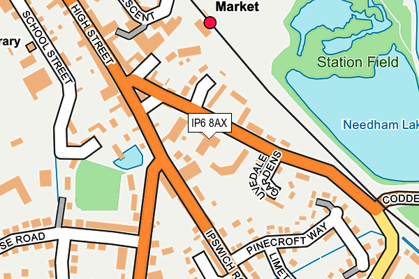 IP6 8AX map - OS OpenMap – Local (Ordnance Survey)