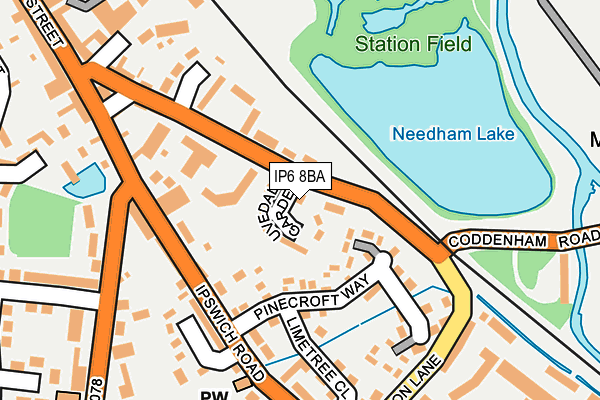 IP6 8BA map - OS OpenMap – Local (Ordnance Survey)