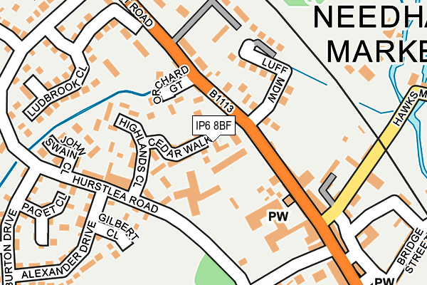 IP6 8BF map - OS OpenMap – Local (Ordnance Survey)
