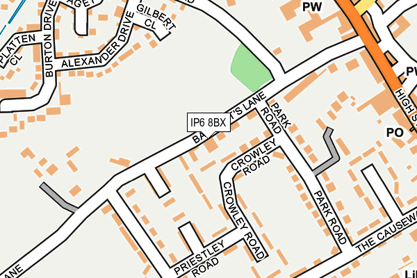 IP6 8BX map - OS OpenMap – Local (Ordnance Survey)