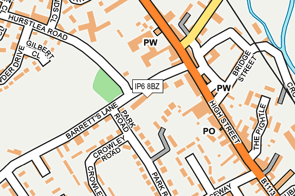 IP6 8BZ map - OS OpenMap – Local (Ordnance Survey)