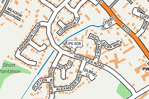 IP6 8DB map - OS OpenMap – Local (Ordnance Survey)