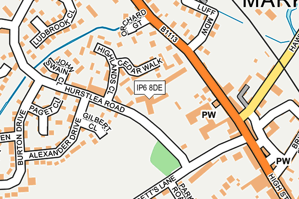 IP6 8DE map - OS OpenMap – Local (Ordnance Survey)