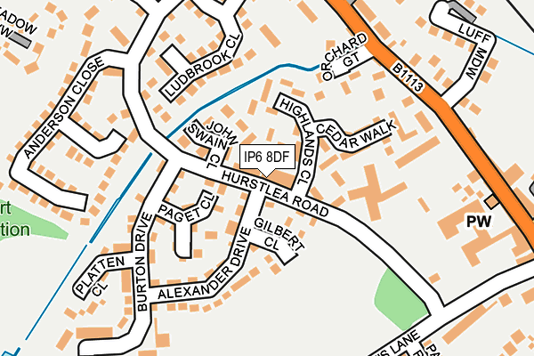 IP6 8DF map - OS OpenMap – Local (Ordnance Survey)