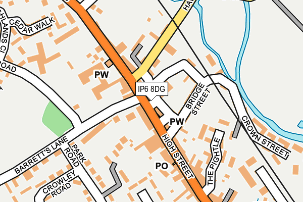 IP6 8DG map - OS OpenMap – Local (Ordnance Survey)