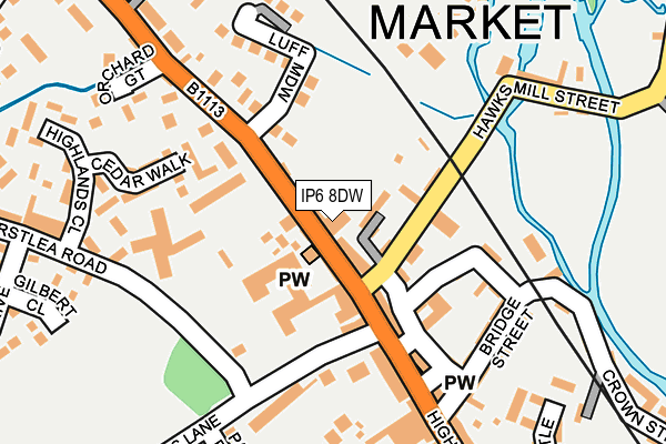 IP6 8DW map - OS OpenMap – Local (Ordnance Survey)
