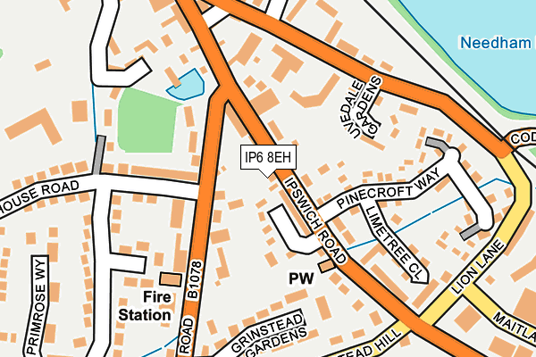 IP6 8EH map - OS OpenMap – Local (Ordnance Survey)