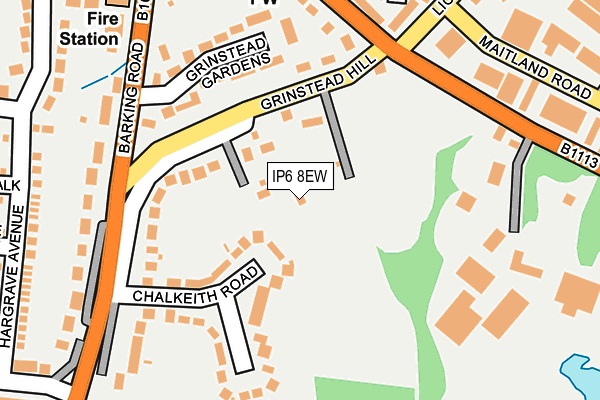 IP6 8EW map - OS OpenMap – Local (Ordnance Survey)