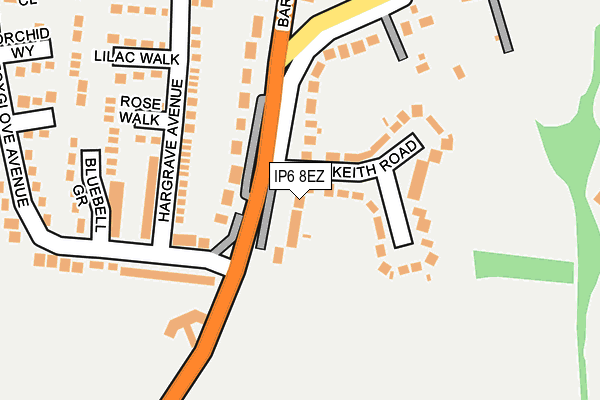 IP6 8EZ map - OS OpenMap – Local (Ordnance Survey)
