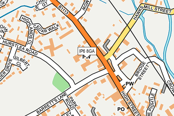 IP6 8GA map - OS OpenMap – Local (Ordnance Survey)