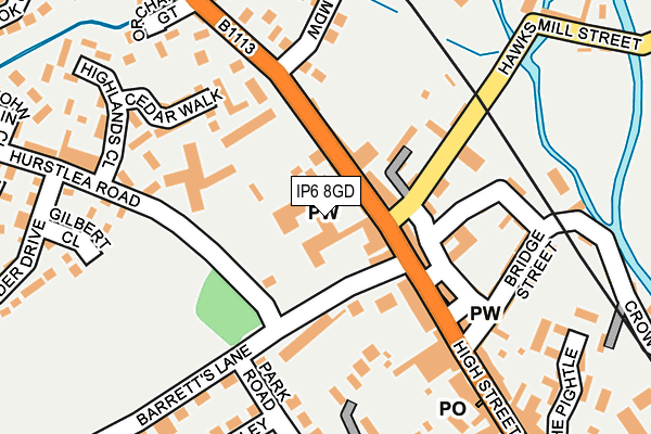 IP6 8GD map - OS OpenMap – Local (Ordnance Survey)