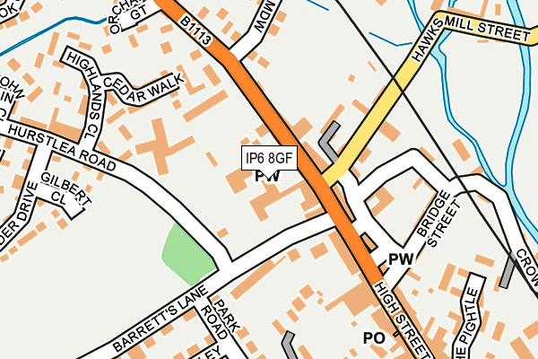 IP6 8GF map - OS OpenMap – Local (Ordnance Survey)