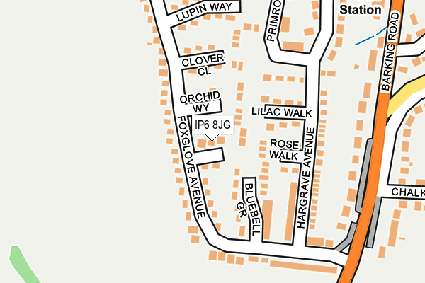 IP6 8JG map - OS OpenMap – Local (Ordnance Survey)