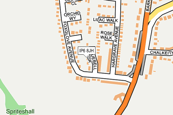 IP6 8JH map - OS OpenMap – Local (Ordnance Survey)