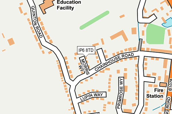 IP6 8TD map - OS OpenMap – Local (Ordnance Survey)