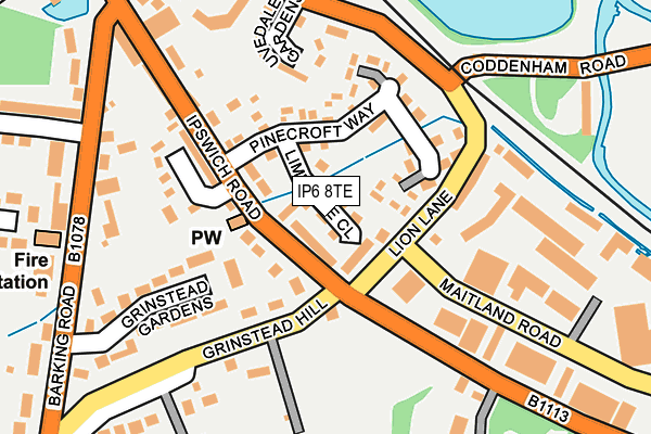 IP6 8TE map - OS OpenMap – Local (Ordnance Survey)